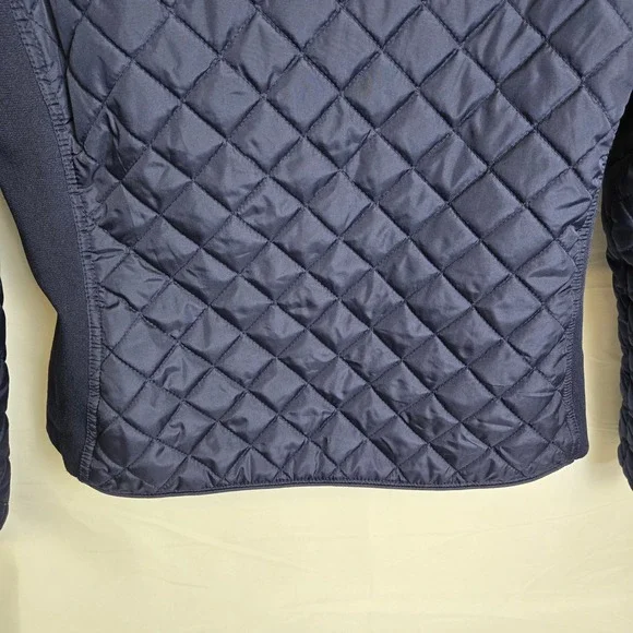 U.S. Polo Assn. Quilted Side Knit Moto Jacket, Evening Blue, Women's Size Medium - Picture 9 of 9